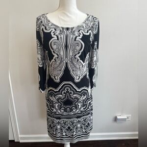 INC International Concepts Black and White Patterned Dress